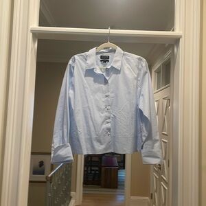J Crew light blue cropped blouse (ml)